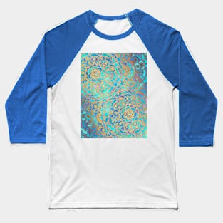 Sapphire & Jade Stained Glass Mandalas Baseball T-Shirt